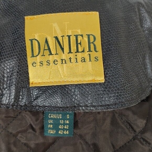 Leather Snake Print Vintage Jacket by Danier Size  Womens Small Lined Oversized - Picture 4 of 10